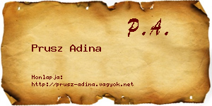 Prusz Adina névjegykártya